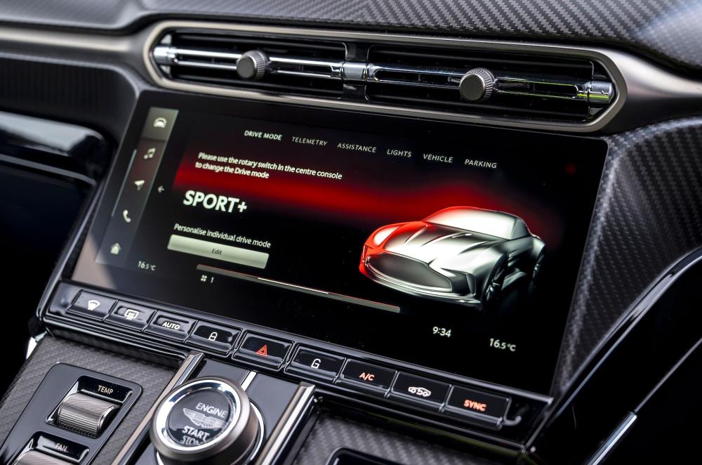 Aston Martin Vantage infotainment touchscreen