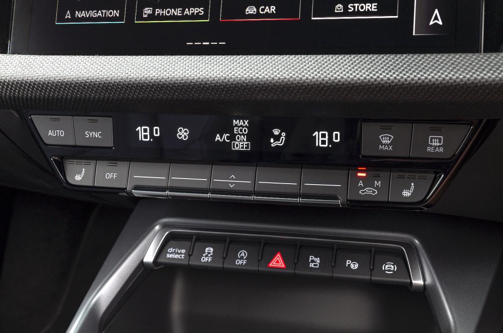 Audi A3 Saloon air-con controls