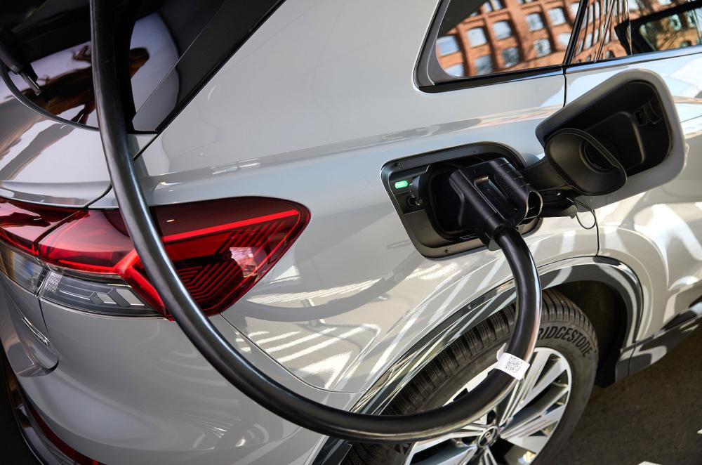 Audi Q4 e-tron charging socket detail