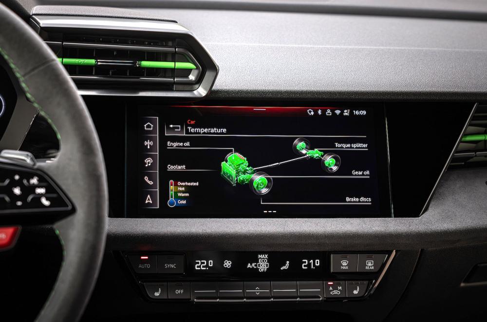 Audi RS3 infotainment touchscreen