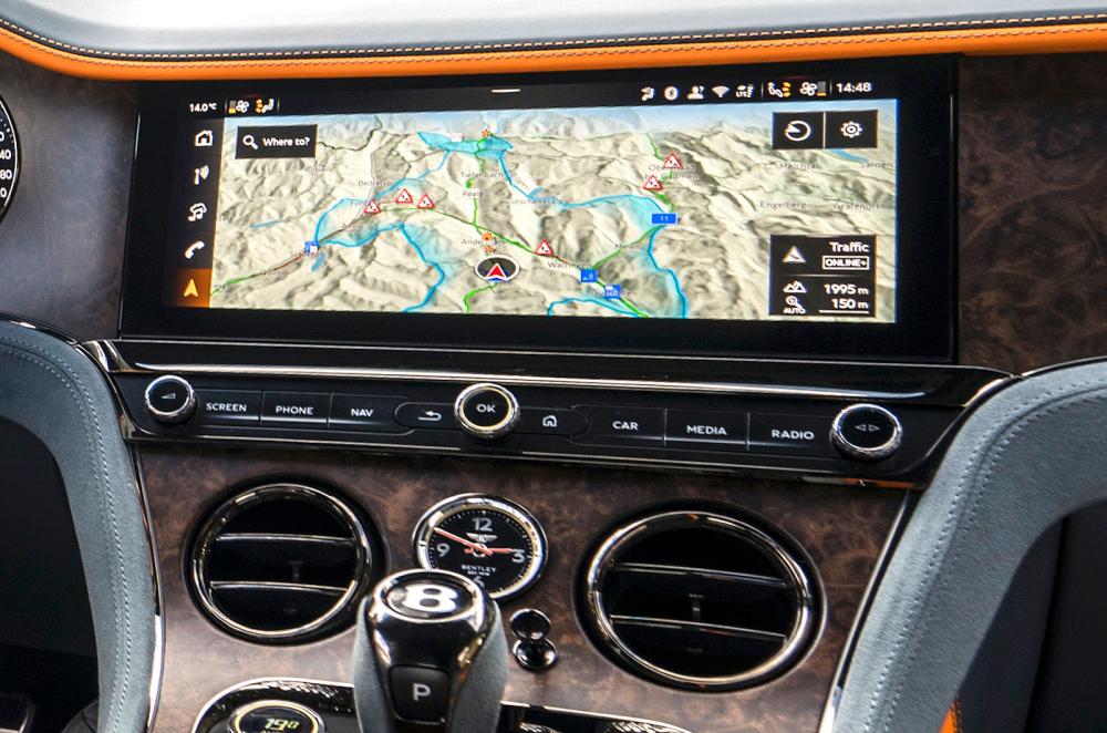 Bentley Continental GT infotainment touchscreen