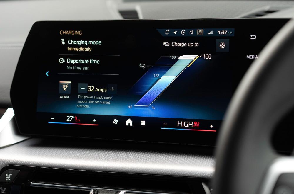 BMW iX2 infotainment touchscreen