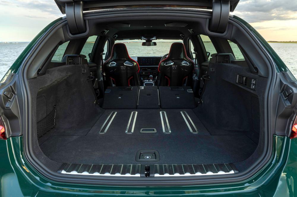 BMW M3 CS Touring boot open with seats down
