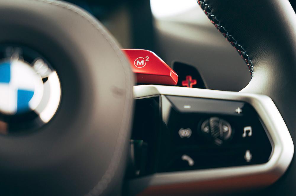 BMW M5 steering wheel detail