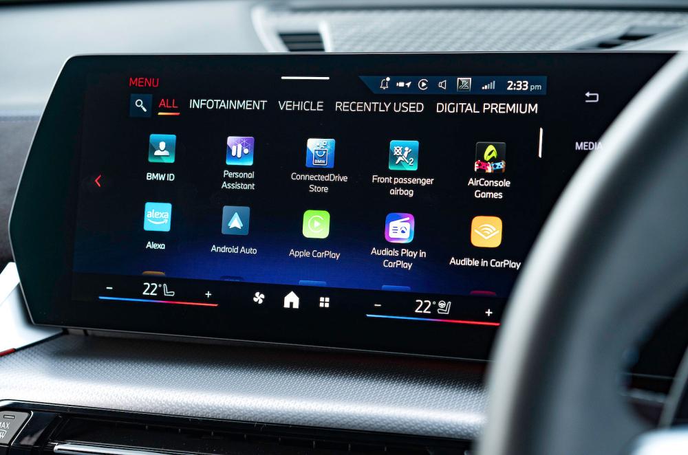 BMW X2 infotainment touchscreen