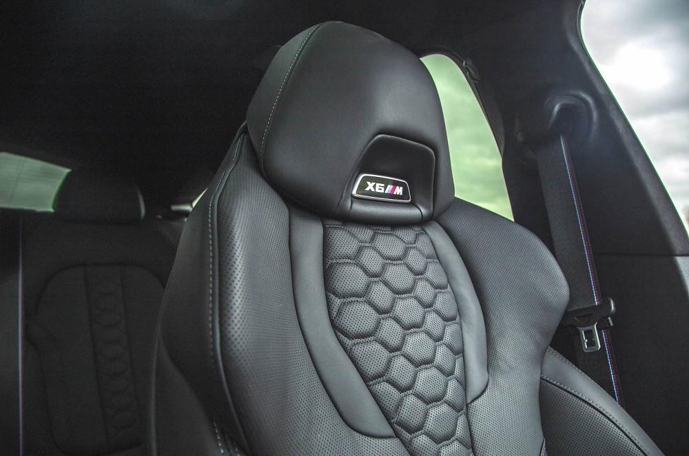BMW X6 M Competition front seat detail