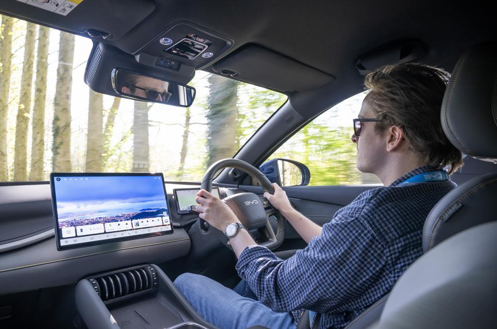 Oliver Young driving the BYD Atto 3 Evo
