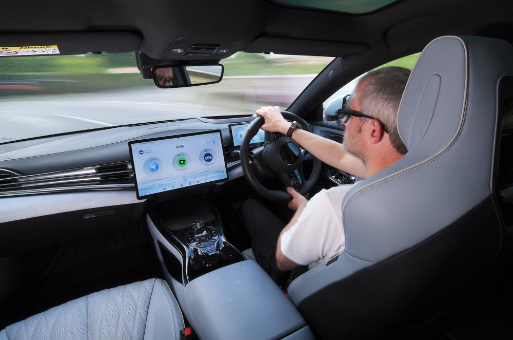 BYD Seal driving from inside