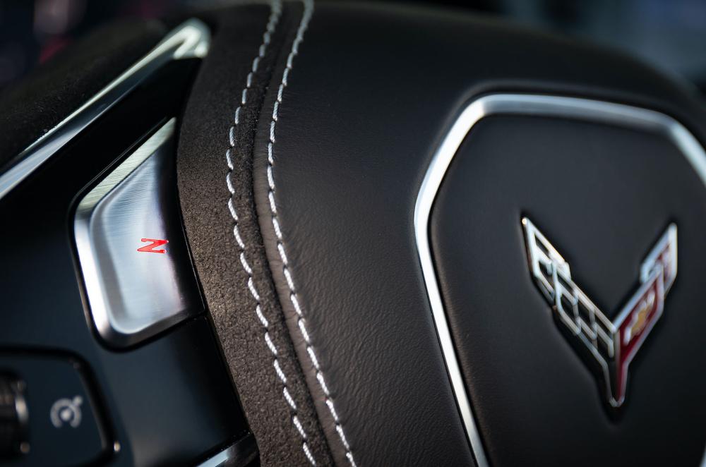 Chevrolet Corvette interior steering wheel detail
