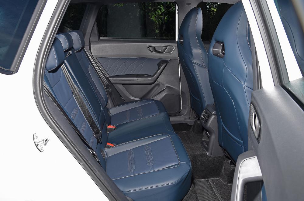 White Cupra Ateca interior back seats