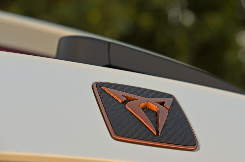White Cupra Ateca badge detail