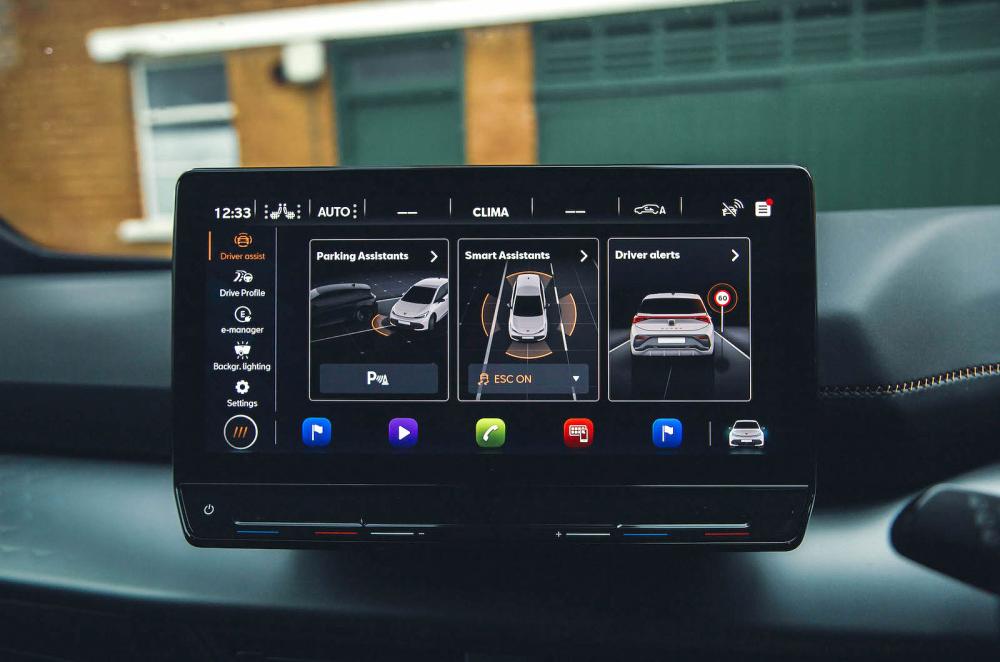 Cupra Born infotainment touchscreen