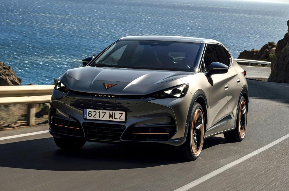 Cupra Tavascan front cornering