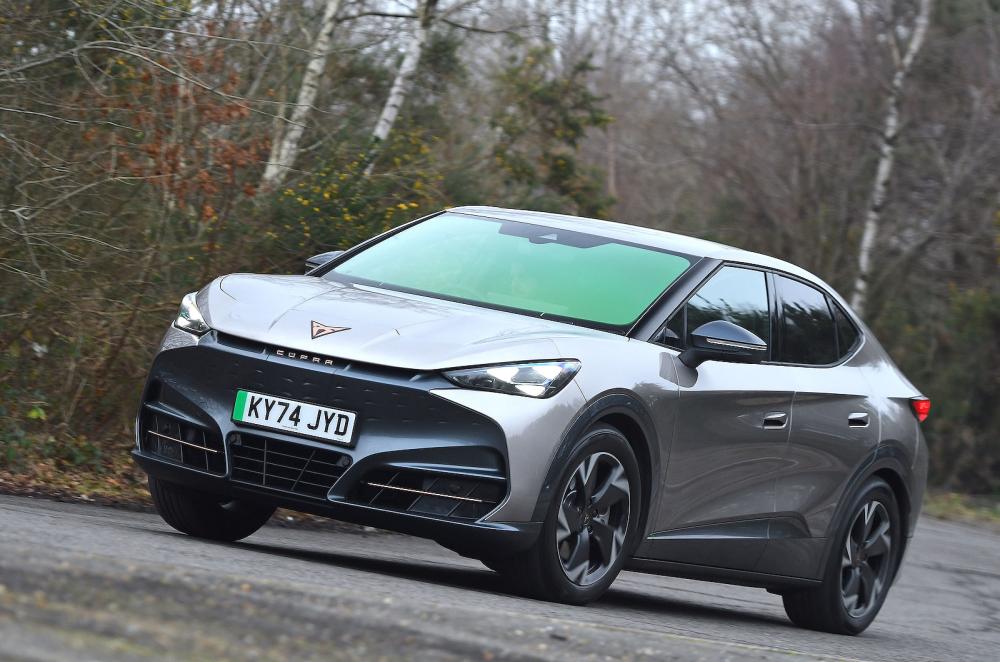 Cupra Tavascan front cornering