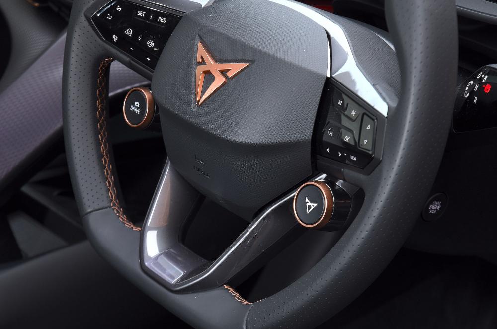 Cupra Tavascan steering wheel detail
