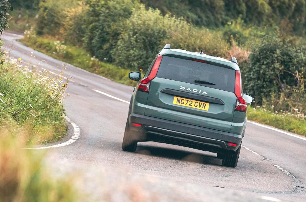 Green Dacia Jogger rear cornering