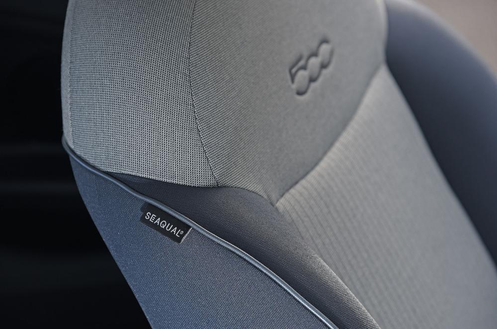 Electric Fiat 500 interior seat detail