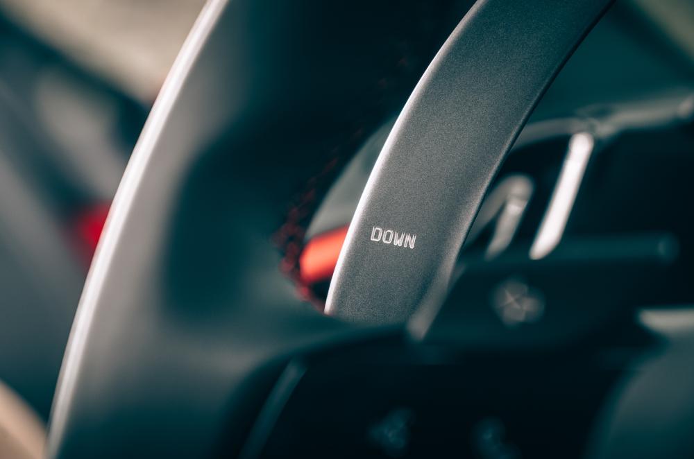 Ferrari Roma 2021 interior steering wheel detail