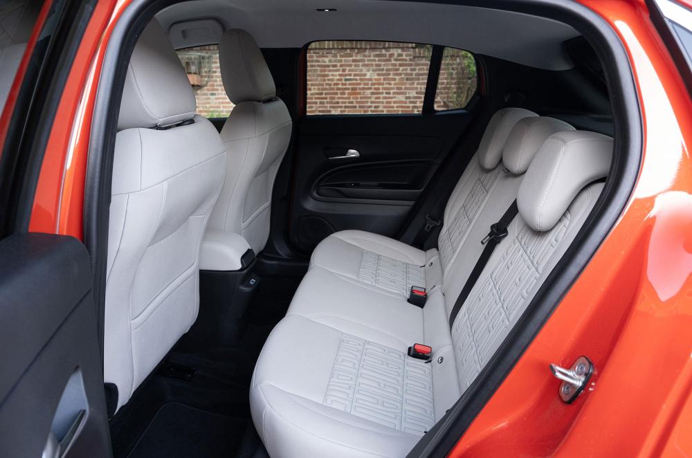 Orange Fiat 600e back seats