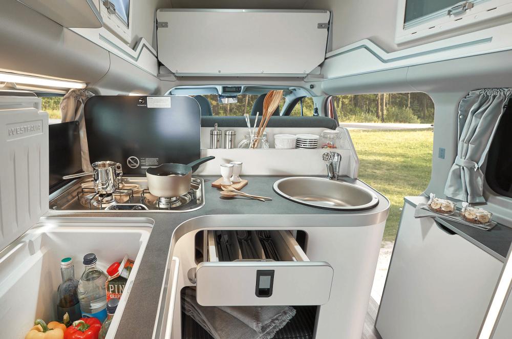 Ford Transit Custom Nugget interior kitchen