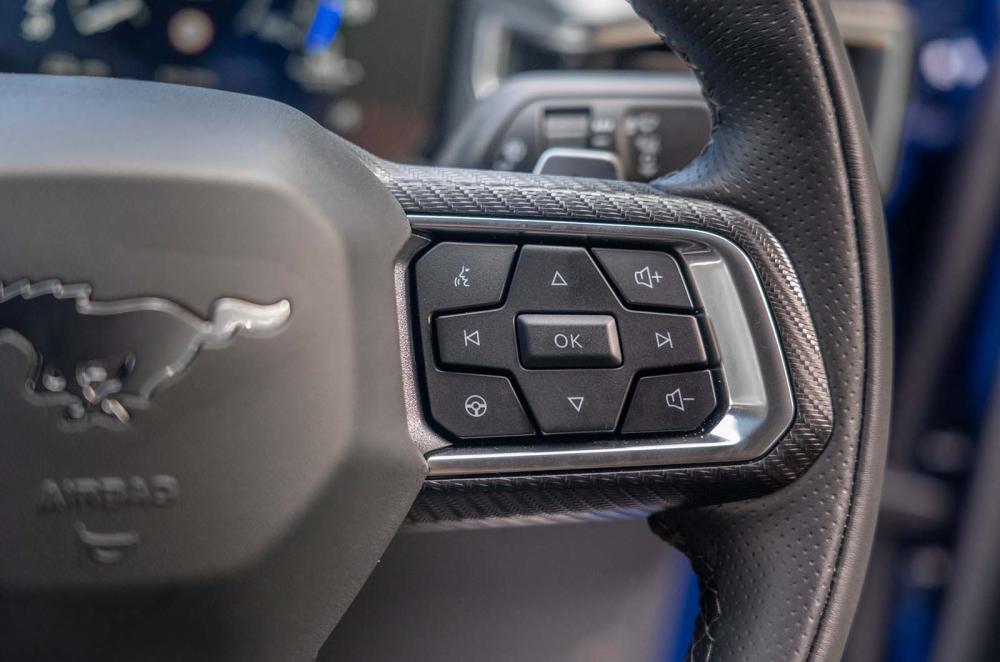 Ford Mustang GT steering wheel detail