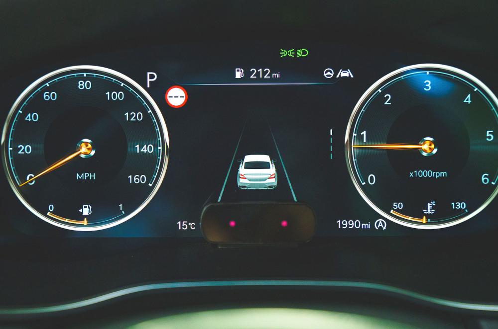 Genesis G70 interior driver display