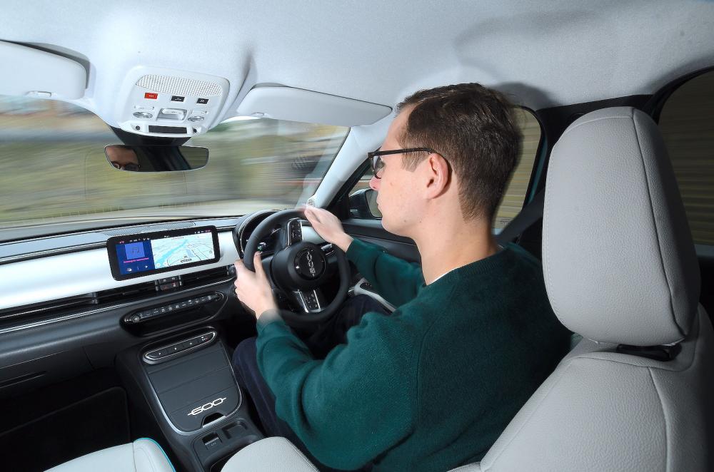 George Hill test driving Fiat 600