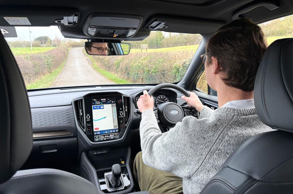 George Hill test driving Subaru Forester