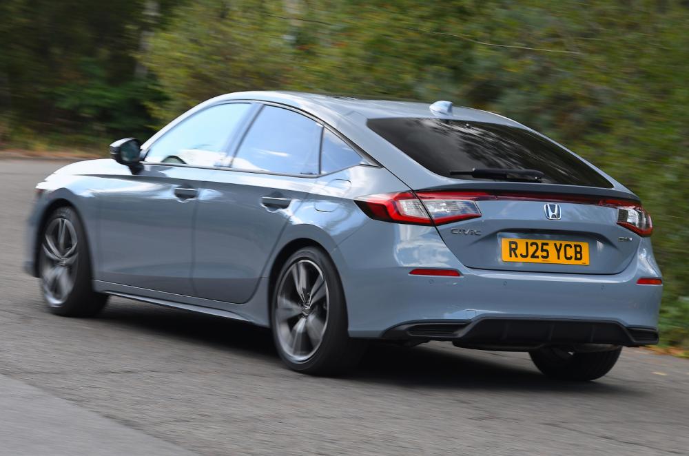 Honda Civic e:HEV rear quarter driving