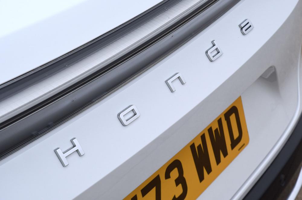 White Honda e:Ny1 rear badge