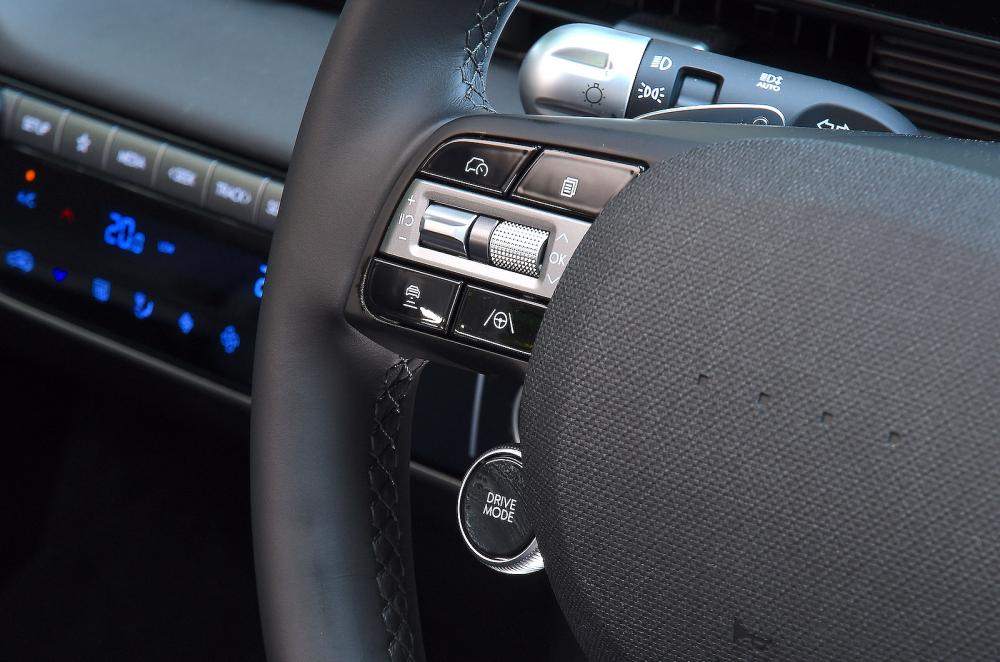 Hyundai Ioniq 5 steering wheel detail