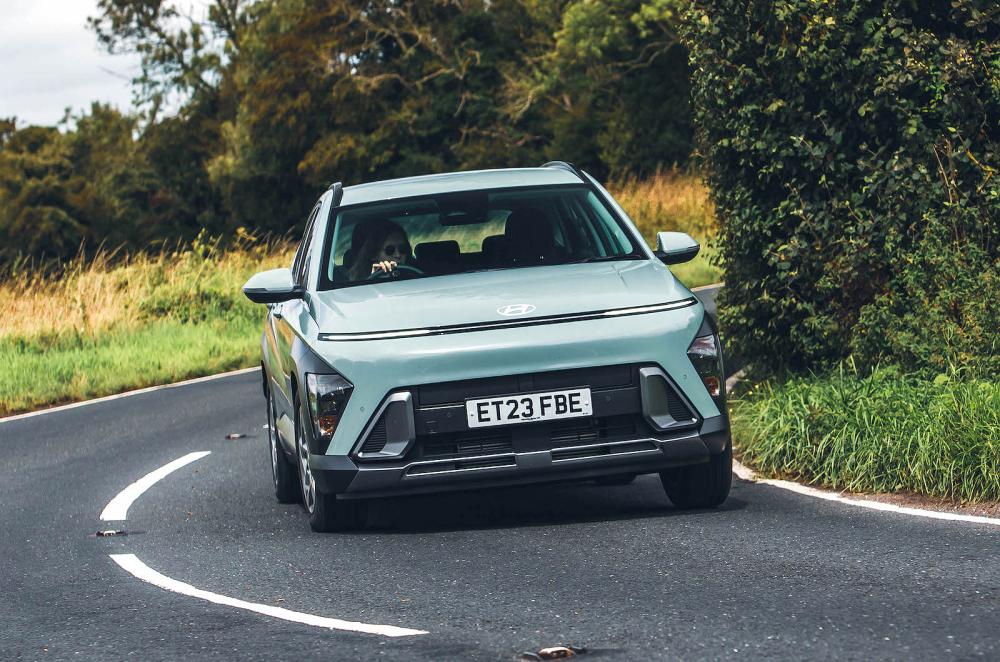 Hyundai Kona front cornering