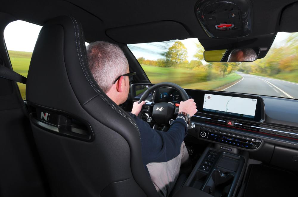 Hyundai Ioniq 6 N driving from behind the wheel
