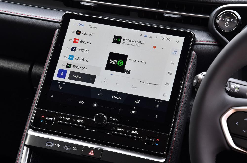 Lexus LBX infotainment touchscreen