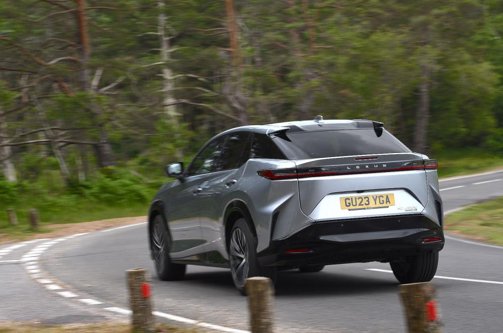 Lexus RZ rear cornering