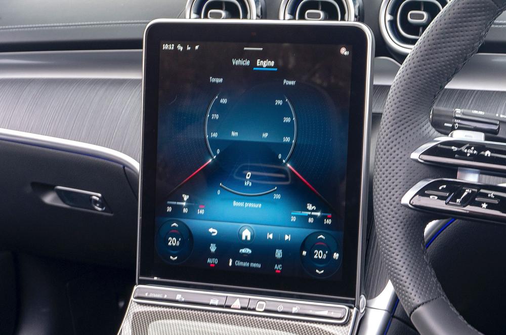 Mercedes CLE Cabriolet infotainment touchscreen