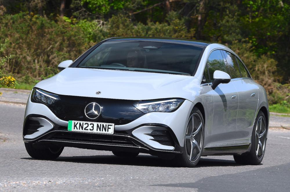 Mercedes EQE front cornering