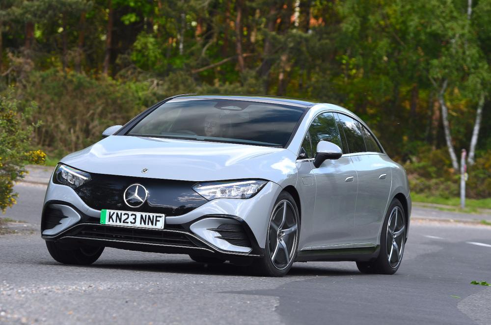 Mercedes EQE front cornering