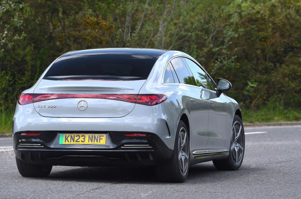 Mercedes EQE rear cornering