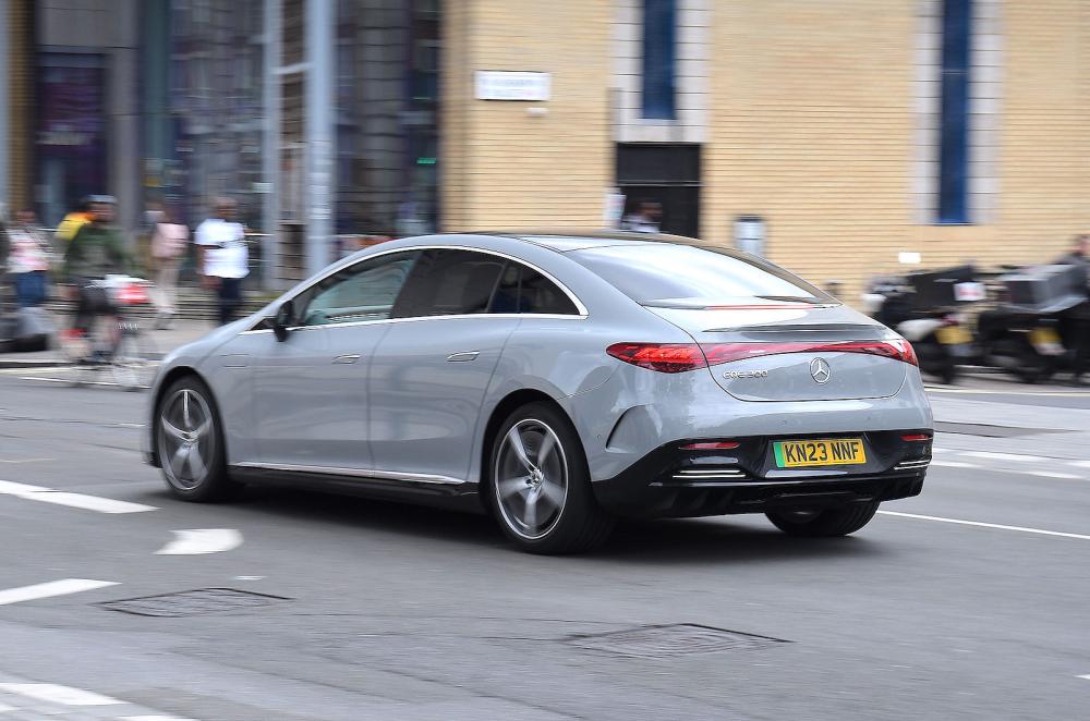 Mercedes EQE rear left driving