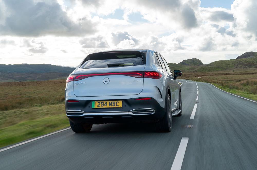 Mercedes EQE SUV rear driving