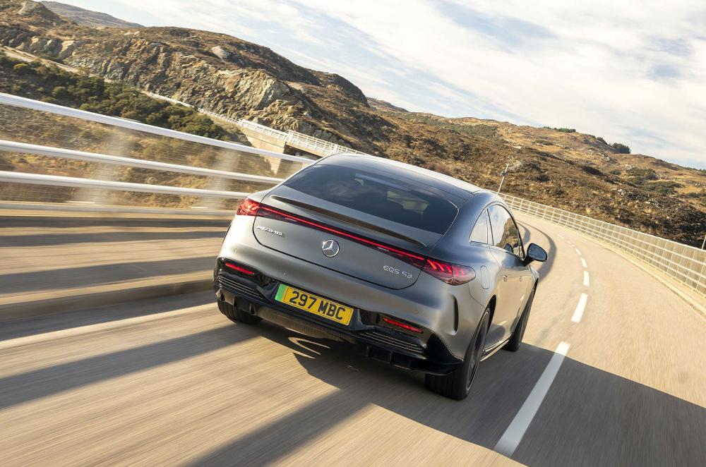 Mercedes EQS rear cornering