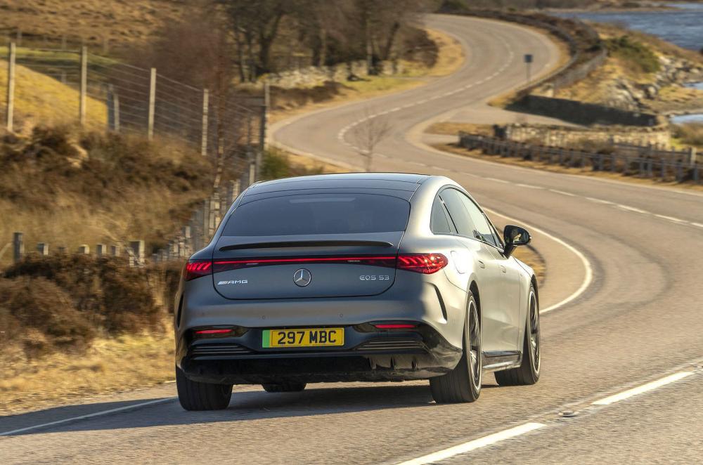 Mercedes EQS rear cornering