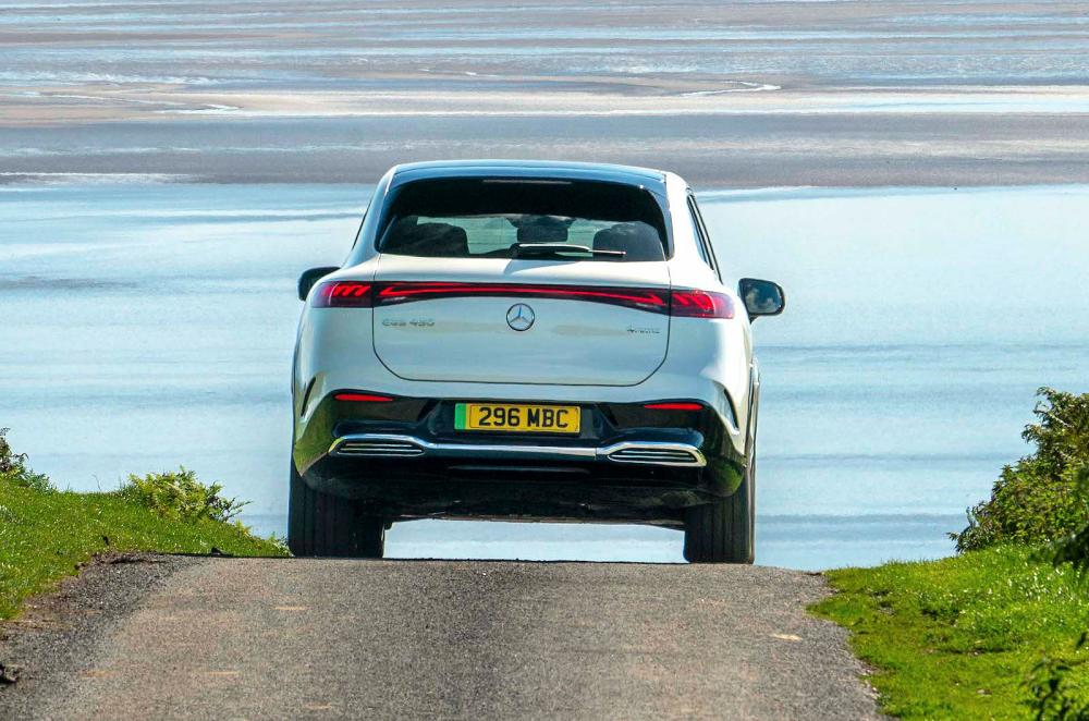 Mercedes EQS SUV rear driving