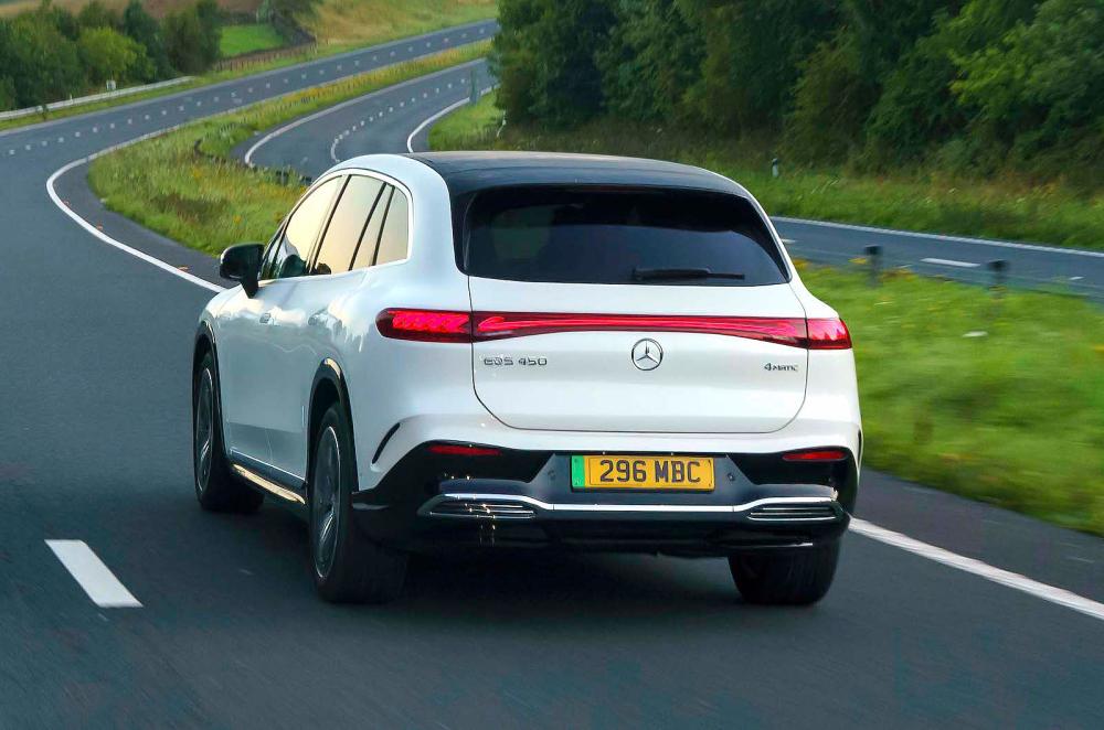 Mercedes EQS SUV rear left driving