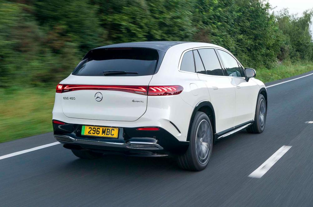 Mercedes EQS SUV rear right driving