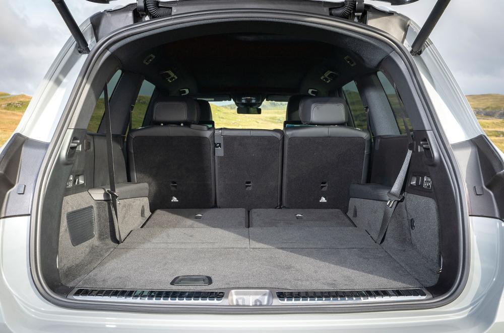 Mercedes GLS boot open rear seats down