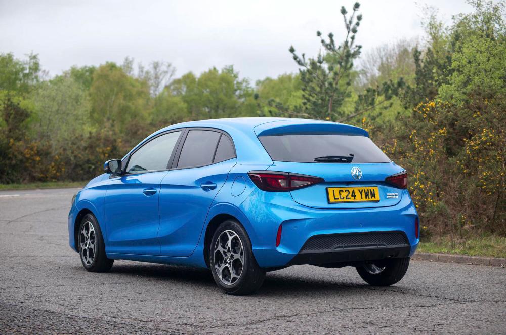Blue MG3 rear cornering
