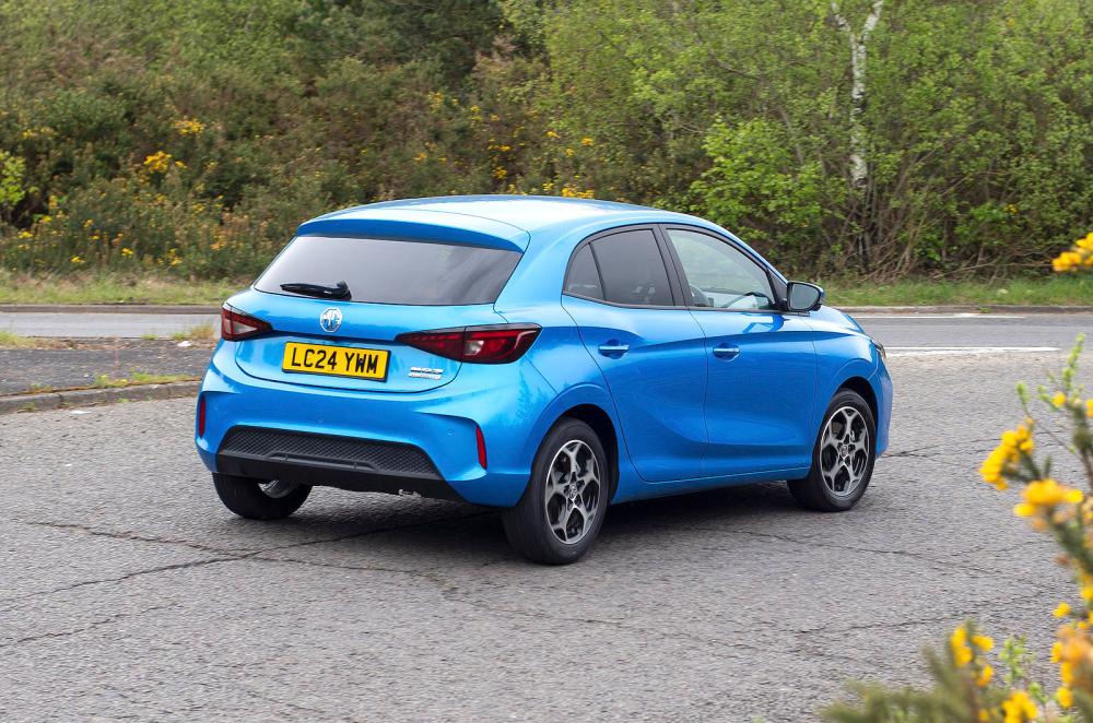 Blue MG3 rear right driving