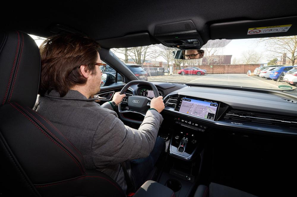 Neil Winn test driving Audi Q4 e-tron